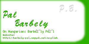 pal barbely business card